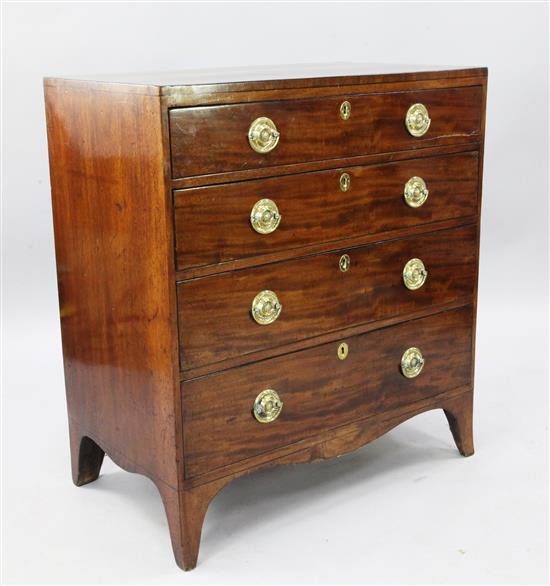 A Regency mahogany caddy top chest, W.2ft 10in. D.1ft 7in. H.3ft 2in.